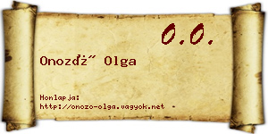 Onozó Olga névjegykártya